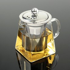350ml 내열유리 사각 차포트 스텐 거름망 미니 티팟, 본상품선택, 1개
