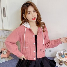 [Myshe] 봄 가을 여성 캐주얼 자켓 빅사이즈 데일리 숏 자켓 Night9621FEI621JK06