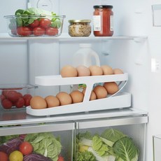 달걀 계란 정리함 스크롤 에그트레이, 1개, 화이트