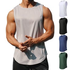 5컬러 남성 헬스 스포츠 민소매 나시 M~3XL 스판 쿨링 런닝 운동 나시티