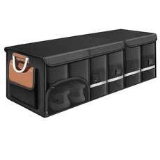 可折疊後車廂收納箱 72L 經典款 黑色 附蓋 可隔間, 橘色, 整理箱