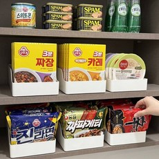 [2P세트] 꺼내면 채워지는 자동 라면 디스펜서 무조립 팬트리 수납 정리대, 자동 라면 디스펜서 세트