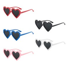 강아지 고양이 하트 선글라스 반려동물 안경 5종 세트, 1개