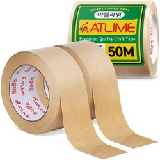 아뜰라임 크라프트 찢어쓰는 종이 포장 박스 테이프 44mm x 50m, 2개