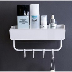 욕실 화장실 무타공선반 일자 후크 걸이 선반 후크걸이 수납 공선반, 1