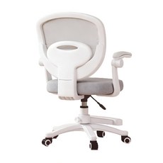 透氣網布可調節高度學生辦公椅 舒適坐墊 簡約時尚 可翻轉扶手, 灰色