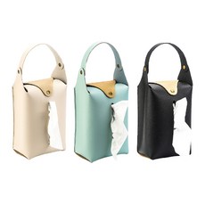 車用皮革面紙盒套裝：簡約時尚 方便抽取 多功能收納 適用於汽車遮陽板和座椅後背, 黑色, 1個