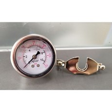 [升加自控] 機械式壓力錶 (白鐵殼充油), 1個, 2"-10kg/c㎡(1/4PT牙)