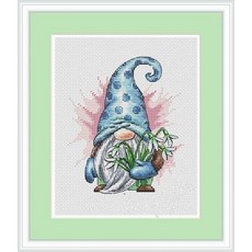 Stich 크로스 스티치 키트 Craft Dwarf holding lily of the valley 22-24 크로스 스티치 바느질 자수 크로스 스티치, 보여진 바와 같이, 16CT, 1개