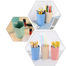 도비 육각 꽂이통 펜트레이, 소 - 블루