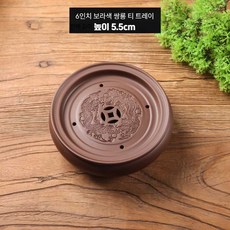원형 차판 차 트레이 퇴수기 세라믹 가정용 차반, 퍼플 더블 드래곤 6인치 16cm, 상세페이지 참고, 1개