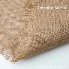 160*50cm DIY 커튼 벽 커버링을위한 천연 삼베 패브릭 크리스마스 배경 장식 메쉬 황마 섬유 천으로 재봉, 19.6 x63in(50x160cm), 01 Density 50x50, 1개