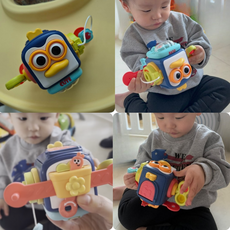 젬베베 펭귄큐브 아기 장난감 6 in 1 큐브 오감발달 몬테소리 교구 소근육 큐브 장난감, 1개