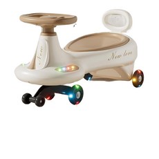 兒童扭扭車 萬向輪防側翻搖擺玩具, 格林棕 音樂 閃光靜音輪, 1個