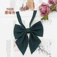 啞光領結 羽根造型 尖角蝴蝶結 學生領花 日系風格 紺色設計 學院風配飾+YG08墨綠色+默認尺寸