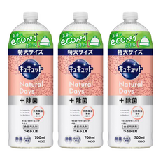 Kao 花王 Cucute Natural Days+ 洗碗凝露補充瓶 野花與草本香, 700ml, 3瓶