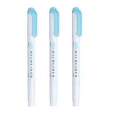 마일드라이너 소프트 라이너 형광펜, 블루(MBL), 3개