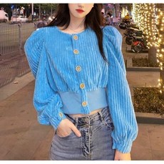 해피유통여성 캐주얼 스트라이프 가디건 버튼 디자인 XG26