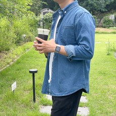 Style Live男士水洗牛仔襯衫 男款 青年布襯衫