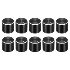 uxcell 10pcs 포텐시오미터 노브 너울드 샤프트 블랙 알루미늄 6mm 다이아. 회전 15mm x 13mm 기타 볼륨 조절, 15mmx13mm, Black