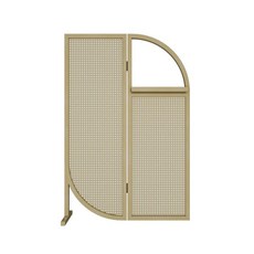 PAVW 藤編日式隔斷屏風客廳臥室現代中式簡約創意組閤屏玄關實木座屏, 橡木松一組2扇60*180CM棉麻