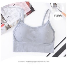 vinashop 背心集中不跑杯小可愛防走光裹胸吊帶一體成型杯墊, 灰藍, 1個
