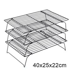 三層折疊冷卻架 餅乾 蛋糕 麵包 風乾架, 1個, 大號三層架(40*25*22cm)