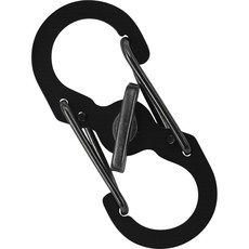 八字扣 防盜 S掛勾 鋅合金連接扣 登山扣 鑰匙圈 調節扣 置物扣 露營掛勾, 鎖頭黑帶鎖黑, 1個