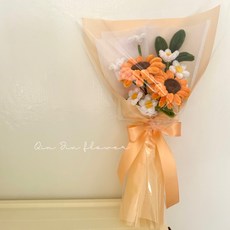 手工編織向日葵雛菊花束, 橘色, 1個