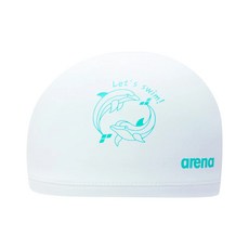 아레나 실리코팅 수모 돌핀 수영모자 수영모, 아레나수모돌핀 WHT, 1개