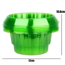 쿠쿠스토어 1-12Pcs 재사 가능한 정원 묘목 커버 늑골이있는 디자인 야외 보호 양상추 꽃을위한 달팽이 및, 02 3PCS, 02 Green