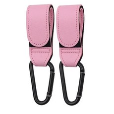 2pcs PU 가죽 베이비 회전식 카트 유모차 유모차 회전 360도 주최자 후크 액세서리, [05] A0367-Pink 2pc