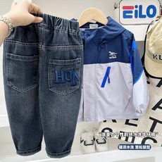 童裝男童牛仔長褲2025春鞦季新款兒童褲子中大童時尚洋氣寬鬆褲潮