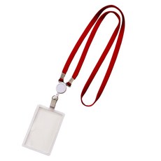 생활의지혜 명찰 사원증 목걸이 + 릴홀더 + 케이스 세트, 레드, 1세트