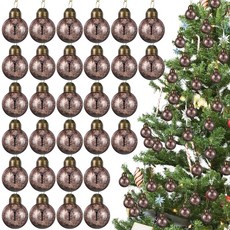30피스 머큐리 유리 크리스마스 볼 미니 장식품 벌크 3.5cm(1.18인치) 걸이용 세트 빈티지 장식 트리 홈 파티 웨딩 장식(브론즈) 338786, 브론즈