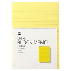 Time Value Legal Block 便條紙 A6尺寸 105 x 148mm LBM148, 1個, 400張, 黃色