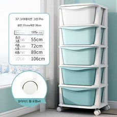 서랍형 와이드 수납장 두꺼운 선반 옷장 다용도 거실 대형 수납장, 1단, 37cm 그린 그라데이션 두꺼운형 3층