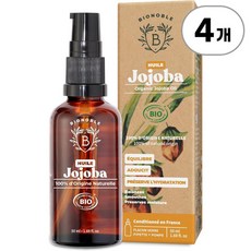 비오노블 100% 퓨어 콜드 프레스드 오가닉 호호바 오일 BIONOBLE 100% Pure Cold-Pressed Organic Jojoba Oil 50ml, 4개