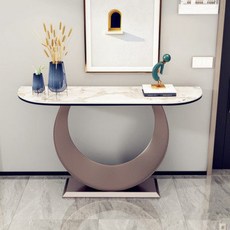 콘솔테이블 프렌치 현관 슬림 화장대 복도 엔틱, 설산 백옥 120x30x80 로즈골드 액자 집회