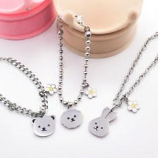 [케이스증정] 샤이니유 동물친구들 미아방지팔찌 써지컬스틸, 추가함, 1개, 3. 큐빅토끼