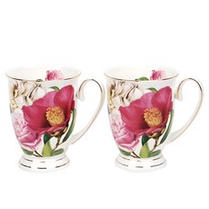 로얄에식스 대장미 본차이나 마르키 머그컵, 혼합색상, 2개
