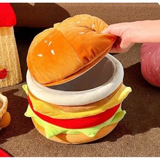 YAPOGI 햄버거 보관 상자 신발 갈아신는 의자 수납 의자, 1개, 햄버거모양