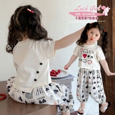 女童夏裝套裝兒童寶寶運動服裝2025新款女孩夏季短袖洋氣小童夏日套裝