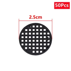 50pcs 분재 그물 매트 가스켓 토양 손실 방지 하단 그리드 꽃 냄비 메쉬 패드 구멍 플라스틱 누출 방지 정원 용품 통기성, 보여진 바와 같이