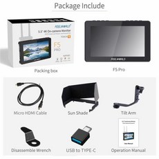 Feelworld스튜디오 모니터 F5 프로 V4 지원 휴대용 카메라 Dslr 필드 암 비디오 사진, Feelworld F5 PRO V4, 01 Feelworld F5 PRO V4