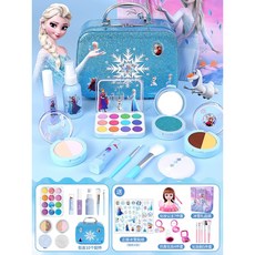 愛莎公主兒童化妝品玩具禮盒，無毒仿真彩妝，3-6歲女童生日禮物首選, 1個, 【化妝禮物裝】冰雪奇緣仿真化妝包