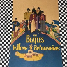 老番顛 The Beatles 黃色潛水艇 披頭四 搖滾樂團 牛皮紙海報 裝飾, A4（原版色+護膜）