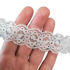 긍정미공방 스판 하트꽃레이스 12마, 1개, 화이트