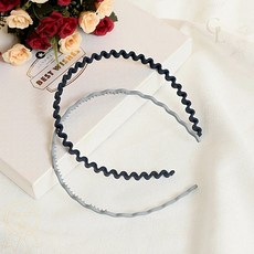 무광 웨이브 헤어밴드 네이비 연블루 세안 밴드 머리띠 세트 패션 소품 2개입