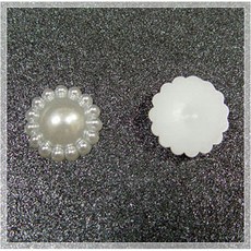 꽃모양 반쪽 진주구슬 반진주(50개), 1세트, 흰색